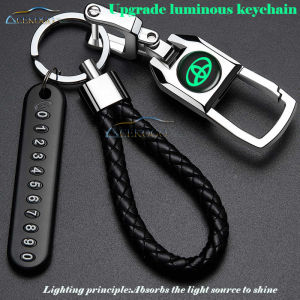 ACEKOGO Upgrade Luminous Keychain Personality Car Key Holder Waist Hanging Male Keychain for Toyota Vios Rush Raize Big Body Wigo Hilux Hiace Commuter Corolla Cross Calya Wish Sienta Supra Estima Noah Avanza Prius Innova Dyna Harrier Rav4