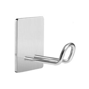 Stainless Steel Bathroom Sticky Hook Wall Mount Towel Hanger Shower Glass Wall Hanging Rack for Home and Hotel Use