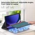 Magnetic Wireless Bluetooth Keyboard Mouse Case for Samsung Galaxy Tab S9 FE Plus A9 Plus with 7 Colors Backlight RGB Keyboard Casing Cover. 