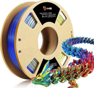 LOVOON Sample 3D Printer Pen Filament Silk PLA Small Spool 3D Pen Filament 1.75mm Gift for Child Filament fit toybox 3D Printer&3D Printing PenGreen-Blue-Red200g/Small Spool
