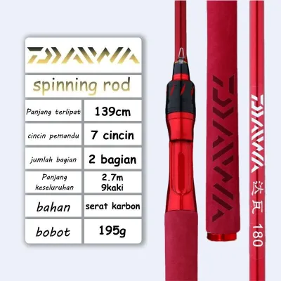 DAIWA Red Shimano Rod Casting Rod - Torsion Type MH 1.65M-2.7M 60 KG Power Type Botan Janglang Fishing Rod - Botan Fishing Janglang Fishing - Blue Outdoor Lightweight Fishing Boat Navigation - Fishing Storm Fishing Rod