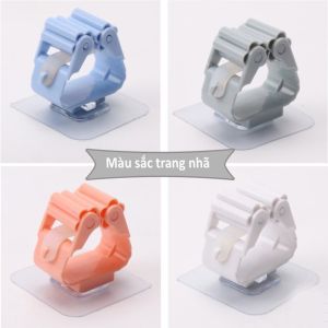 Móc dán tường chịu lực kẹp giữ cây lau nhà móc kẹp chổi dán tường nhà tắm siêu dính tiện lợi