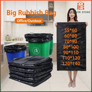 Big Trash Bag Black Plastic Disposable Large Rubbish Bag Thick Garbage Bag Waste Heavy Duty Dustbin Bag Kitchen Bag For Office Outdoor Landed House Bin Liners
