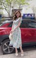 Đầm hoa thiết kế tặng kèm hoa cài cực xinh, Váy hoa nhí, váy đi làm - XU XU SHOP - Váy voan hoa cao cấp cổ V phù hợp công sở, đi chơi - ẢNH THẬT. 