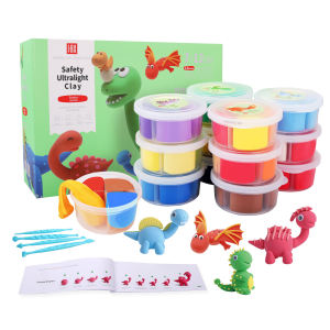 Air Dry Clay Kit Dinosaur Modeling Clay Ultra Light Soft Non-Toxic DIY Magic Sculpting Art Crafts Toys Gifts Kids