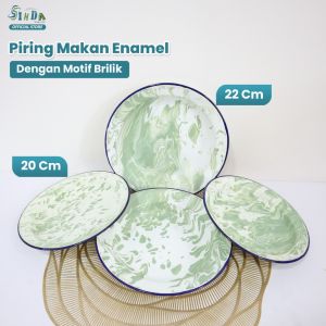 Sinda Store Piring Enamel Blirik Jadul / Piring Seng Enamel Ukuran 22cm & 20cm