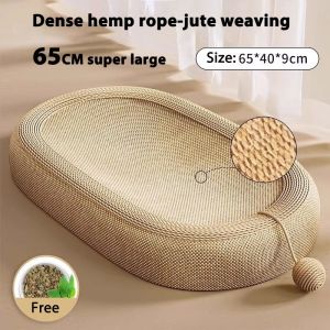 Rubvrenti Cat Scratch Board Scratcher Pad Bed Nest Sofa Kucing Pencakar Tinggi Durable Oval Round Tempat Cakar