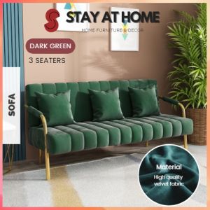 STAY Nora 3 Seater Sofa 2 Seater Sofa Kain Sofa Baldu Kain Living Room Sofa Velvet European Style 北欧客厅沙发
