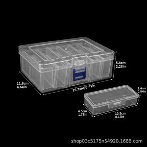 DOOUR Vách ngăn có thể điều chỉnh Hộp đựng đồ trong suốt Rõ ràng Nhựa Hộp đựng đồ Có thể tái sử dụng Hộp đựng đồ hình chữ nhật Kho chứa đồ gia dụng