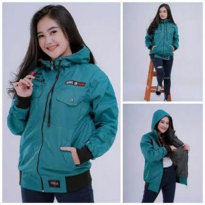 jaket wanita hoodie parasit anti air tebal kekinian terbaru murah