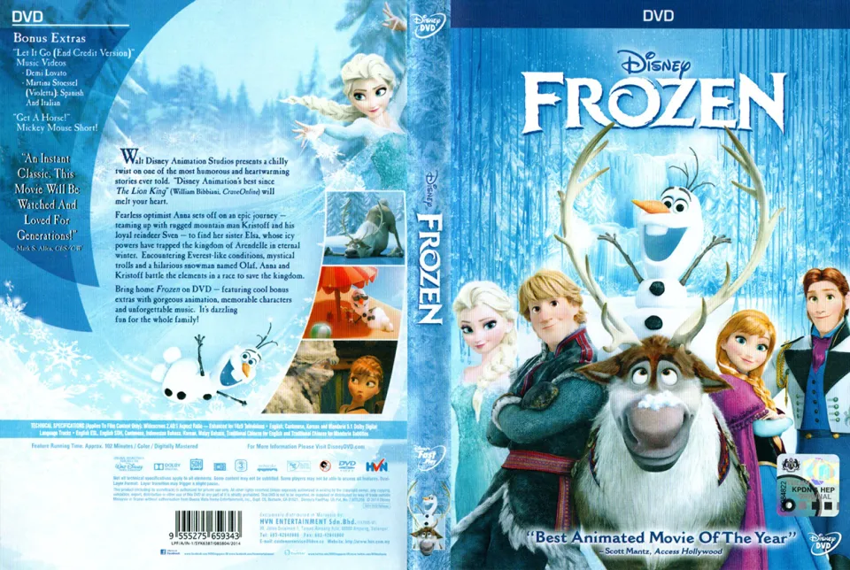 DVD Cartoon Frozen Movie 1 2013 Movie 2 2019 Lazada