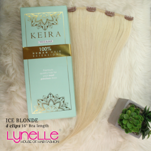 Keira Human Hair Extensions Bra Length 16" 4-clip Ice Blonde L16W8-ICE BLONDE