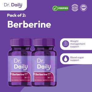 Pack of 2 - Dr Daily Berberine | Blood Sugar Levels Weight Management Metabolic Health