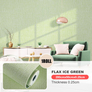 2.8m Waterproof 3D Linen Wallpaper Sticker | PE Foam PVC Material | Living Room Bedroom Kitchen Decor | Easy DIY Wall Design
