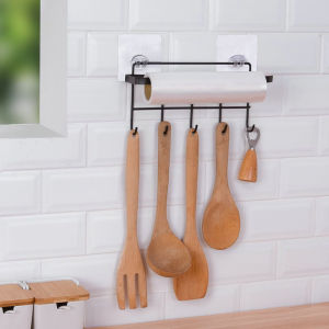 Kitchen Organizer Paper Towel Holder Hanger Adhesive Wall Mounted Kitchen Paper Tissue Roll Holder Rack