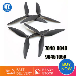 2Pairs Carbon Nylon Propeller Props 7040 8040 9045 1050 3-Blade CW CCW 7inch/8inch/9inch/10inch For RC Multirotor FPV Drone