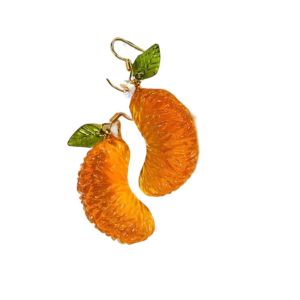 DRESSPLUS Leaf Orange Sliced Earrings Hook Piercing Simulated Fruits Fruit Ear Jewelry Fashion Fresh Y2K Handmade Earrings Women