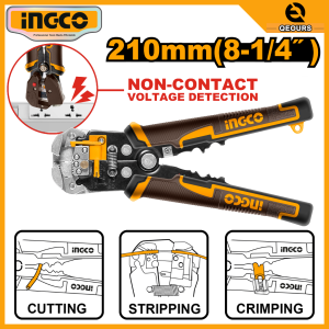 INGCO 4-IN-1 VOLTAGE DETECTING WIRE STRIPPER | NON-CONTACT | HWSP102429