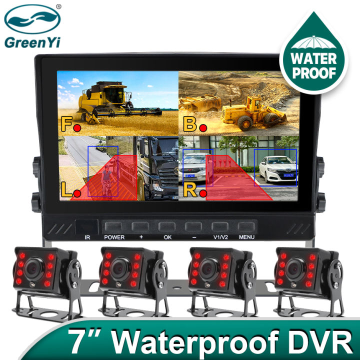 GreenYi AHD 4 Channel Smart Blind Spot Radar BSD Alarm IP66 Waterproof ...