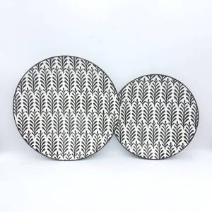 จาน จานญี่ปุ่น จานเซรามิค จานดินเนอร์ จานสเต๊ก สีดำ ขนาด 8.5 นิ้ว และ 10.5 นิ้ว