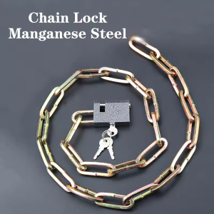 Heavy Gate Chain Lock Security Anti-Theft Anti Shearing Iron Padlock Ideal for Warehouse Door Motorcycles Bike Gates