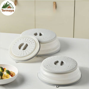 Termaya Foldable Microwave Splatter Cover Silicone Fresh-keeping Heating Cover Oil-proof Splash-proof Cover Cooking Lids