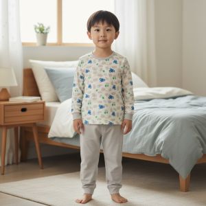 [Ne-Kids] Baby Boy Pyjamas Set - Elephant Print in Bamboo Fabric for 9 months to 4 years