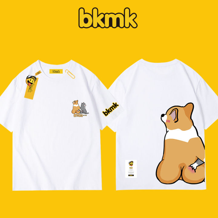 bkmk印花打底t恤男女装设计感短袖宽松休闲全棉小狗印花 | Lazada.vn