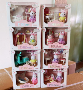พร้อมส่ง บ้านกระต่าย อุปกรณ์เสริม ตุ๊กตา กำมะหยี่  ชุดแต่งบ้านกระต่าย ของเล่นเด็ก พร้อมเฟอร์นิเจอร์ต่างๆ พร้อมตุ๊กตากระต่าย