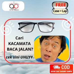 Kacamata Multifokus Anti Radiasi UV - Full Rim Warna Hitam dengan Lensa Optik Baca Jalan - Gratis Kotak & Lap