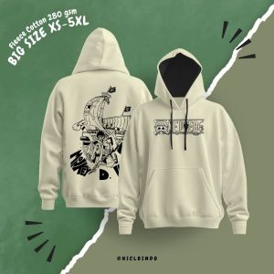 Hoodie Jumper HSCLO Luffy One Piece Anime Manga Pullover Sweatshirt Bahan Fleece Ukuran Jumbo Big Size XS S M L XL XXL 3XL 4XL 5XL