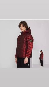 Jaket puffer stone island - jaket parasut pria - jaket gelembung stone island pria warna maroon