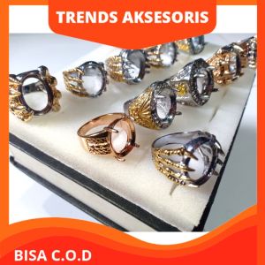 [TRENDS COD] CINCIN BATU AKIK MERAH DELIMA HIJAU JAMBRUD BLUE SAFIR. BISA NYALA MENYALA DIDALAM AIR AJAIB GIMMICK.