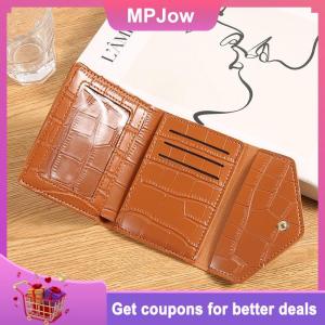 【MPJow】 Short Women Wallet Faux Leather Multi Card Slots Holder Coin Purse Bag Portable Solid Color Mini Wallet