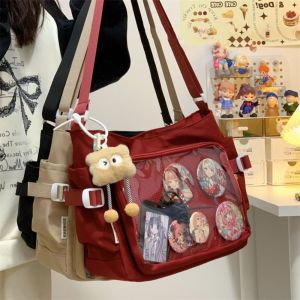Fashion Japanese Style Transparent Itabag Harajuku Pvc Canvas Tote Bag Badge Display Large Capacity Lolita Handbag Daily2026