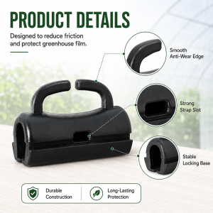 5PCS Greenhouse Film Fixing Clip Anti-Wear Strap Holder for Garden Tunnel