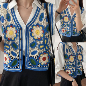 Elegant Hollow Floral Waistcoat: A Stylish Choice for Women's Summer & Autumn Wear