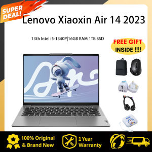 【1 Year Warranty】Original 2023 Lenovo Xiaoxin Air 14 Laptop/ Lenovo Laptop i5-1340P Notebook 16GB RAM 1TB SSD 13th Intel i5-1340P 100% sRGB 120Hz IPS 400Nits Screen Notebook Computer