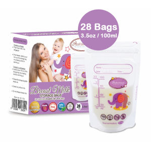 Autumnz Double Zip Lock Breastmilk Storage Bag 3.5oz / 5oz / 7oz / 10oz / 12oz (28 bags) Milk Storage Bags | GoodealBB
