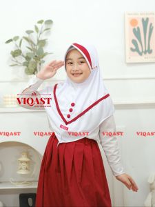 𝐕𝐈𝐐𝐀𝐒𝐓 - Kerudung Anak Sekolah AYUMI ( Size 6 - 10 Tahun ) | Jilbab SD Tali Serut Hijab Sekolah Kaos PE