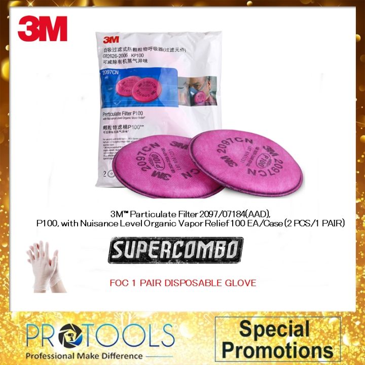 3M™ Particulate Filter 2097/07184(AAD), P100, with Nuisance Level ...