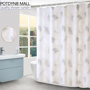 POTDYNB Bathroom Shower Curtain PEVA Anti-Mildew Waterproof Shower Curtain + hooks