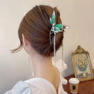 TIMIA Fashion Temperament Hollow Hair Clip Ponytail Holder Girls Diamond Hair Claw Headdress Women Women Crab Clip Dragonfly Hair Claw Korean Style Hair Clip Hair Accessories