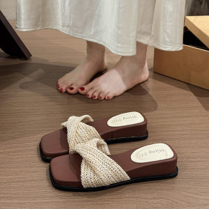 WomenS Wedge Sandals 2026 Summer New Korean Style Thick-Soled Fashionable Comfortable Open-Toe Slip-On Beach Sandals