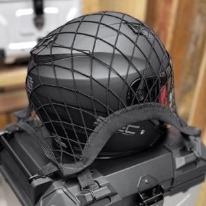 Hewolf Universal Motorcycle Helmet Storage Net with 4 Hooks High Elasticity Cargo Net Bag for Bike ATV