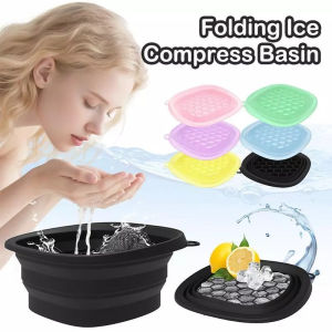 Silicone Foldable Wash Basin Ice Facial Bowl Facial Cold Plunge Facial Ice Therapy for Acne Relief and Pore