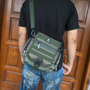 Tas selempang Rangsel Pria KANEEN Hitam Army Kekinian Murah COD