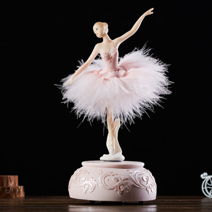 zkgood Ballerina Music Box Dancing Girl Swan Lake Carousel with