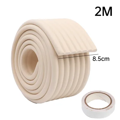 2M Thickened Self Adhesive Table Edge Anti-collision Strip / Table Corner Edge Guards Pad / 3D Soft Strip / Foam Bumper Free Tape / Furniture Corner Protector Strip / Baby Safety Edge Guard Strip