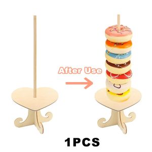 Wooden Donuts Wall Display Stand Holder Candy Sweets Doughnut Rack for Party Wedding